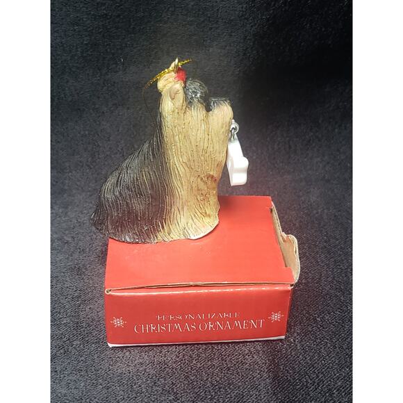 My Best Buddy Yorkie Statue Christmas Ornament | Easily Personalized - Picture 2 of 3